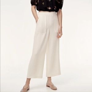 Elegant Cream Wide-Leg Pants